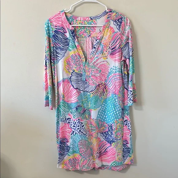 Lilly Pulitzer Ali Dress Roar of the Seas 3/4 Sleeve Casual Dress Size Medium - Picture 2 of 9